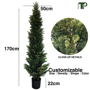 UV Kháng 170Cm Ngoài Trời Nhân Tạo Nhà Máy Tuyết Tùng Cypress Cây Nhựa Nhân Tạo Thông Mô Phỏng Cho Giáng Sinh Lễ Kỷ niệm - Product Image 2