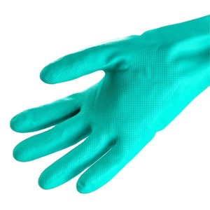 Gants de travail en nitrile confortables et durables de 15 mil gants de sécurité en caoutchouc de poudre de coton vert OP-358 résistants aux solvants - Product Image 2