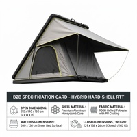 Aluminium Dreieckiges Hartschalen-Dachzelt 210x140cm 900D Oxford Wasserdicht USB-Licht Leiter SUV 4x4 Camping