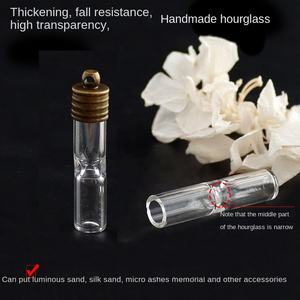 Tube de verre Bouteille de <span class=keywords><strong>sablier</strong></span> Pendentif de bouteille de sable Les accessoires de bricolage peuvent être remplis de cendres de sable lumineuses - Product Image 6