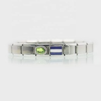 Bracelet de charme italien en forme de lettre N de l'alphabet, drapeaux de signalisation nautique individuels, code maritime international bleu et blanc, pays