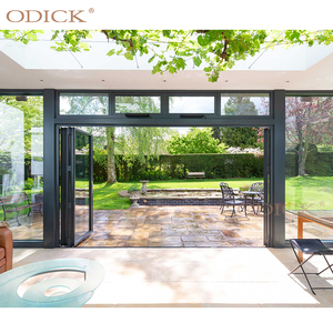 Aluminuglassio Slide muslimex porte anodizzate Germsilverr vetro Bifold per case <span class=keywords><strong>Design</strong></span> grafico pieghevole impermeabile in metallo - Product Image 4