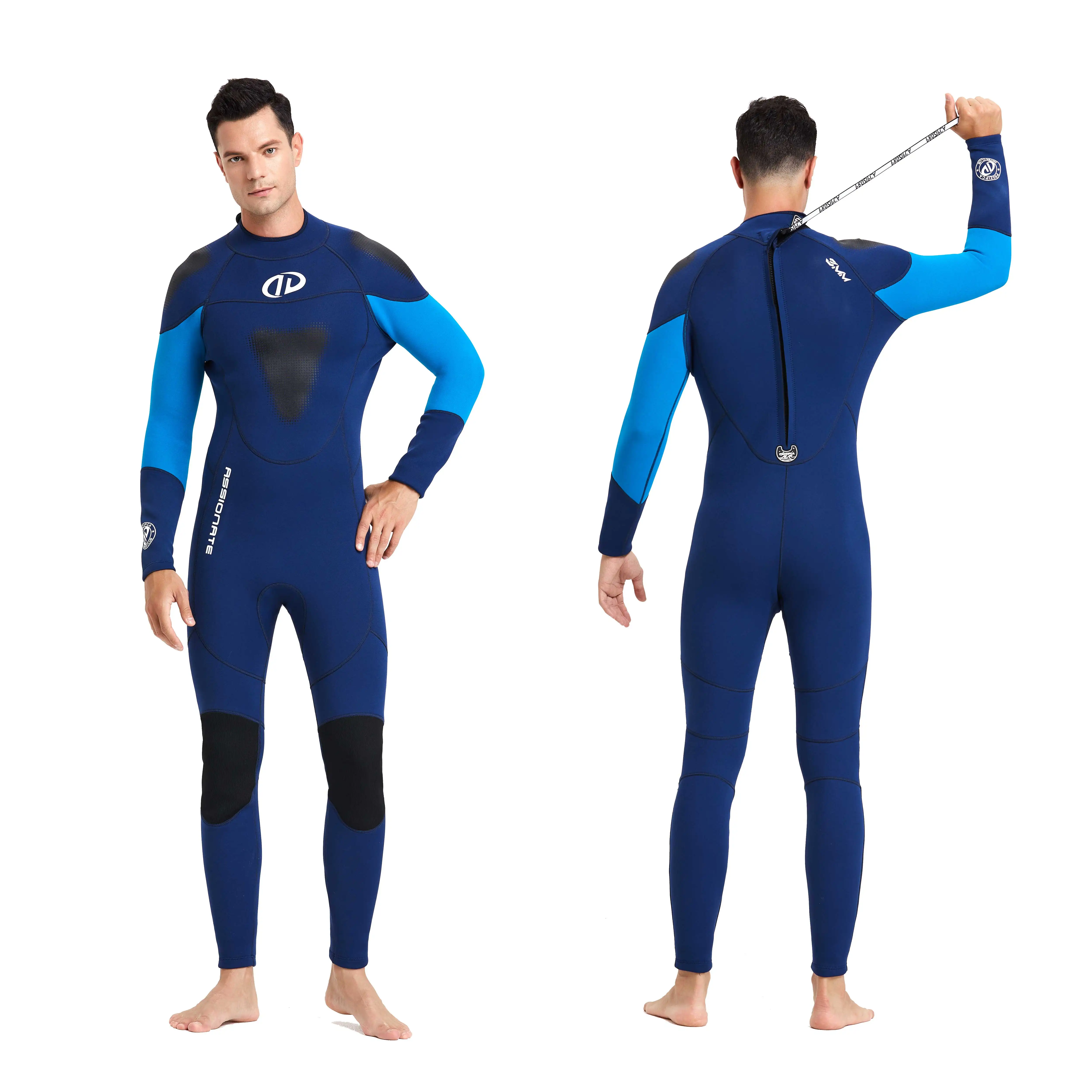 Customized Waterproof Snorkeling One Piece Swimsuits Long Sleeve Trousers Surfing Diving Wetsuit For Men