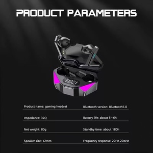 Auriculares inalámbricos TWS X15 para videojuegos, cascos con pantalla LED a la moda, novedad de 5,0 - Product Image 6