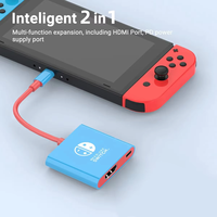 Adaptateur de connexion TV portable et de voyage 4K 30Hz PD 60W 2 en 1 USB C HUB Adaptateur Nintendo Switch 2 Dock