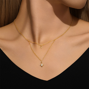สร้อยคอเงินแท้ 925 รูปดาวสี่แฉกสวยงาม ดีไซน์สองชั้น ใช้ได้หลากหลายแบบ - Product Image 5