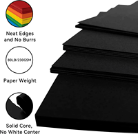 50 feuilles de carton noir A4, papier épais pour la fabrication de cartes et le scrapbooking, 250 g/m²