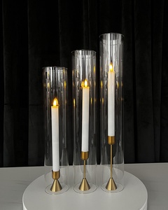 Customized Sizes Open Ended Glass Hurricane <strong>Candle</strong> <strong>Holder</strong> Tube Chimney for Crystal Candlesticks - Product Image 2