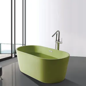 Baignoire sur pied en acrylique, baignoire de couleur verte sur pied