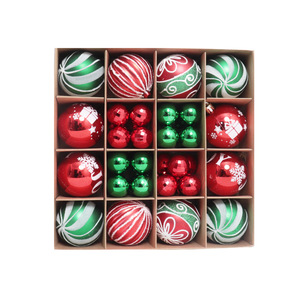 6cm <b>Plastic</b> Electroplated Pink Christmas Baubles 16Pcs Mixed Pack Hand Painted Snowflake Xmas <b>Tree</b> Hanging Ornaments - Product Image 6