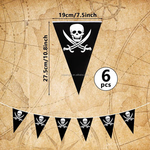 PAFU decorazioni per feste pirata bandiera bandiera pirata ghirlanda compleanno Jolly Roger nave triangolo stendant stamina decorazione - Product Image 4