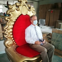 Chaise Trône du Père Noël en Fibre de Verre Grande Chaise du Père Noël pour l'Extérieur Décoration de Noël Imperméable Aire de Jeu Festive Célébration