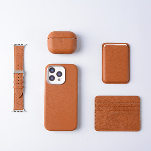 Bộ ốp điện thoại da thật cao cấp 4 trong 1 mới dành cho iPhone 17 16 15, chống sốc, kèm ốp AirPods tùy chỉnh - Product Image 3