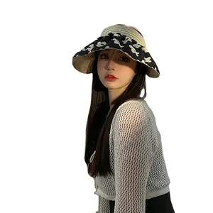 Summer UV Protection Sunshade Double Sided Flower Sun Visor Hat Foldable Beach Visors