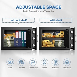 خزنة أمان من الفولاذ الصلب مثبتة على الحائط بقفل رقمي إلكتروني للاستخدام في المنزل والمكتب والفندق، هدية للأطفال - Product Image 3