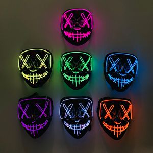 Máscara <span class=keywords><strong>LED</strong></span> para Fiesta de Halloween, Máscara Facial Luminosa para Cosplay, Disfraz de Halloween, Máscara de <span class=keywords><strong>la</strong></span> <span class=keywords><strong>Purga</strong></span>, Decoración para Fiestas - Product Image 1