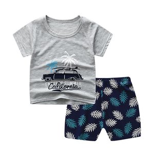 Ensemble de shorts à manches courtes en coton pour bébé, imprimé de dessins animés, t-shirt pour bébé garçon et fille, tenue 2 pièces, vêtements d'été pour nouveau-né, vente en gros - Product Image 4