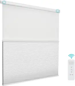 Nouveau Design haut de gamme nid d'abeille manuel stores à rouleau plein ombrage motif Vertical tissu rideau jour nuit Technique électrique