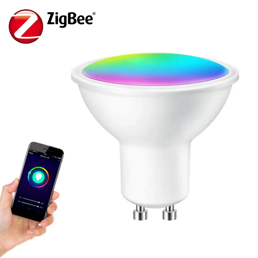 סיטונאי Zigbee GU10 WIFI Tuya לעבוד עם Alexa חכם הנורה 5W RGB CW אלחוטי LED נורות