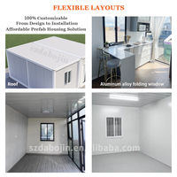 Maisons conteneur de luxe Petites maisons préfabriquées pour centre de villégiature à usage extérieur Panneau sandwich en acier et bois prêt à être expédié pour immeuble de bureaux