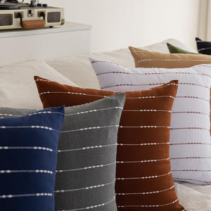 Modern Striped Throw Pillow 45x45cm Square Polyester Washable Decorative <b>Cushion</b> For Home Office Travel Use - Product Image 5