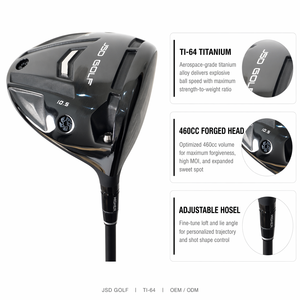 Club de <span class=keywords><strong>golf</strong></span> <span class=keywords><strong>Driver</strong></span> en titane 460CC, 10,5 degrés, droitier, manche en acier, grip en caoutchouc, logo personnalisé OEM - Product Image 2