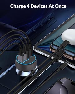 Cargador de Coche USB-C de Alta Calidad y Adaptador de Encendedor de Cigarrillos de 4 Puertos, Cargador de Coche USB-C, Cargador de Encendedor de Cigarrillos para Coche - Product Image 3