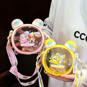 Bouteille d'eau pour enfants Egg Party, grande capacité, en Tritan, avec paille, design cartoon, pour la rentrée scolaire, pour garçons et filles - Product Image 1