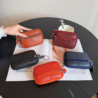 Dompet Kulit Wanita Grosir, Dompet Tanpa Lipatan dari Kulit Sapi dengan Ritsleting Ganda dan Banyak Kompartemen Penyimpanan, Tas Tangan