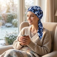 Turban imprimé léopard pré-noué pour femme, foulard à nouer à l'arrière, en polyester doux, pour la perte de cheveux (chimiothérapie)