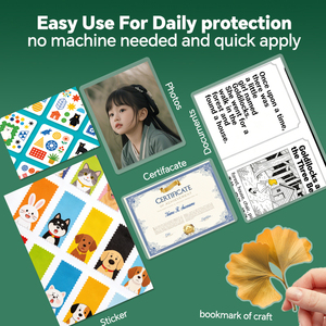 ฟิล์มเคลือบบัตรแบบมีกาวในตัว A4 เคลือบเงาแบบเย็น แผ่นเคลือบ PVC สำหรับสติกเกอร์ - Product Image 2