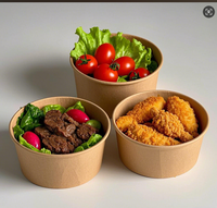 Seaux à collations jetables de grande capacité 500ML emballages de fast-food pour chips de poulet frit boissons énergisantes papier artisanal