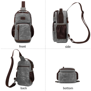 Bolso bandolera de lona impermeable para hombre, bandolera de viaje para caminar, deporte informal al aire libre, logotipo personalizado, bandolera de lona para hombro, para hombre, a prueba de agua, a prueba de agua - Product Image 5