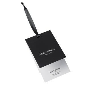 Nhà máy tùy chỉnh giấy tráng giá treo thẻ với thiết kế logo thời trang hangtags cho quần áo - Product Image 1