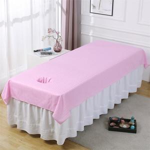 <span class=keywords><strong>Drap</strong></span> plat rayé en coton pour table <span class=keywords><strong>de</strong></span> <span class=keywords><strong>massage</strong></span> avec trou pour le visage, plusieurs tailles, couleur unie, pour salon <span class=keywords><strong>de</strong></span> beauté et spa - Product Image 6