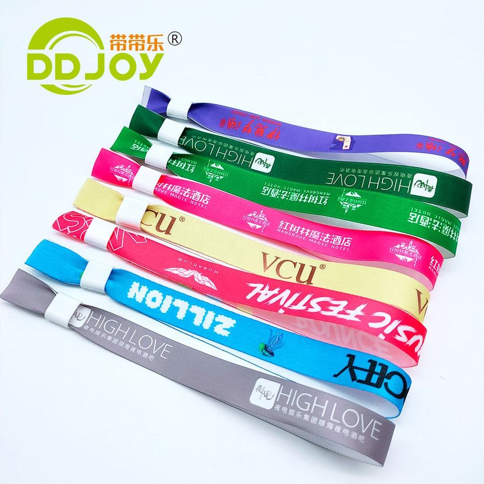 Custom Logo Printed Cloth Festival Fabric Promotional Wristband For Event 3