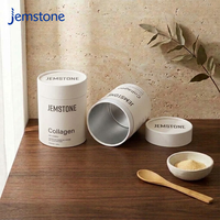 Boîte d'emballage cylindrique en carton de qualité alimentaire sur mesure, écologique, résistante à l'humidité, pour capsules de collagène, tube en papier kraft
