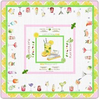 Tapis de jeu de poker silencieux de luxe américain moderne, personnalisé OEM, imperméable, motif cocktail estival, pour Blackjack et Mahjong