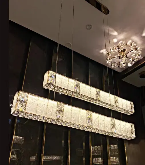 VEKO pendant light kitchen bar dining room chandelier modern crystal chandelier square led modern crystal