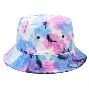Wholesale Custom Tie Dye Bucket Hat Unisex Colorful <b>Summer</b> Outdoor Beach Travel Fishing Fashion <b>Cap</b> With Metal Vent Eyelets - Product Image 3