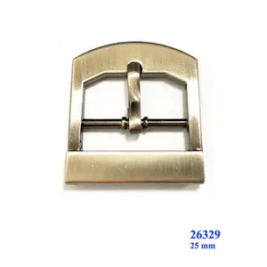 Gunmetal brush finish men metal buckles for shoe with pin 25 mm