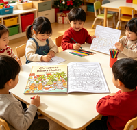 Livre de coloriage personnalisé pour enfants, dessin animé, peinture à l'aquarelle, couverture souple, papier imprimé offset, livre de coloriage pour enfants