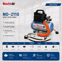 Compresseur d'air portable 2HP à entraînement direct, lubrifié, refroidi par air, alimenté en courant alternatif 220V