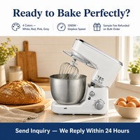 Robot pâtissier multifonction 5L 1000W avec contrôle de vitesse progressif MIN MID MAX, bol en acier inoxydable pour la pâtisserie à domicile