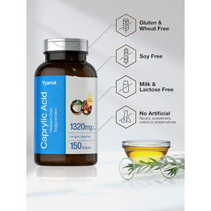 Cápsulas blandas de ácido caprílico de marca privada de alta calidad que alivian las molestias intestinales, mejoran la piel grasa y proporcionan energía rápida. - Product Image 4