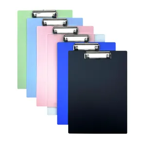 Pasta de arquivo A4 de plástico para aglomerado de papelão de escritório morandi colorido com clipe