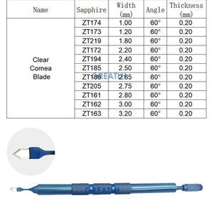 Instrumento cirúrgico oftálmico Córnea queratome micro fenda lâmina faca cirúrgica safira faca lâmina - Product Image 6