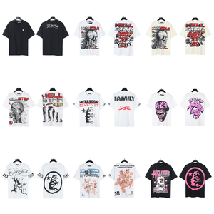 Áo thun nam thời trang đường phố bán buôn, chất liệu Hip Hop 260 gram, tay ngắn, dày dặn, unisex, size lớn, in kỹ thuật số HeII Star - Product Image 1