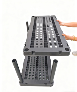 Étagère en plastique avec 3 niveaux, capacité de 27 kg, 123x36x56, étagère légère, étagère en plastique, étagère industrielle pour entrepôt - Product Image 2