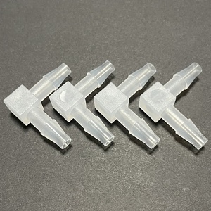 ZDVseal 1/8 英寸 2.4 毫米白色 PP 2 路 90 度 L 形弯头 PVDF 带刺接头，适用于溶剂型打印机系统 - Product Image 1